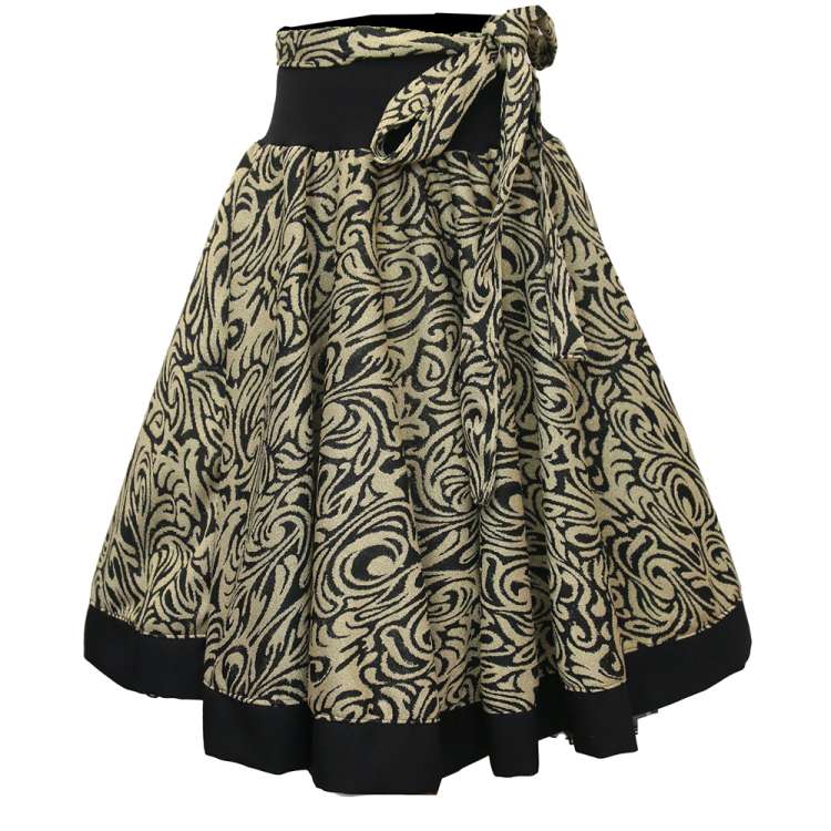 gold schwarzer tellerrock